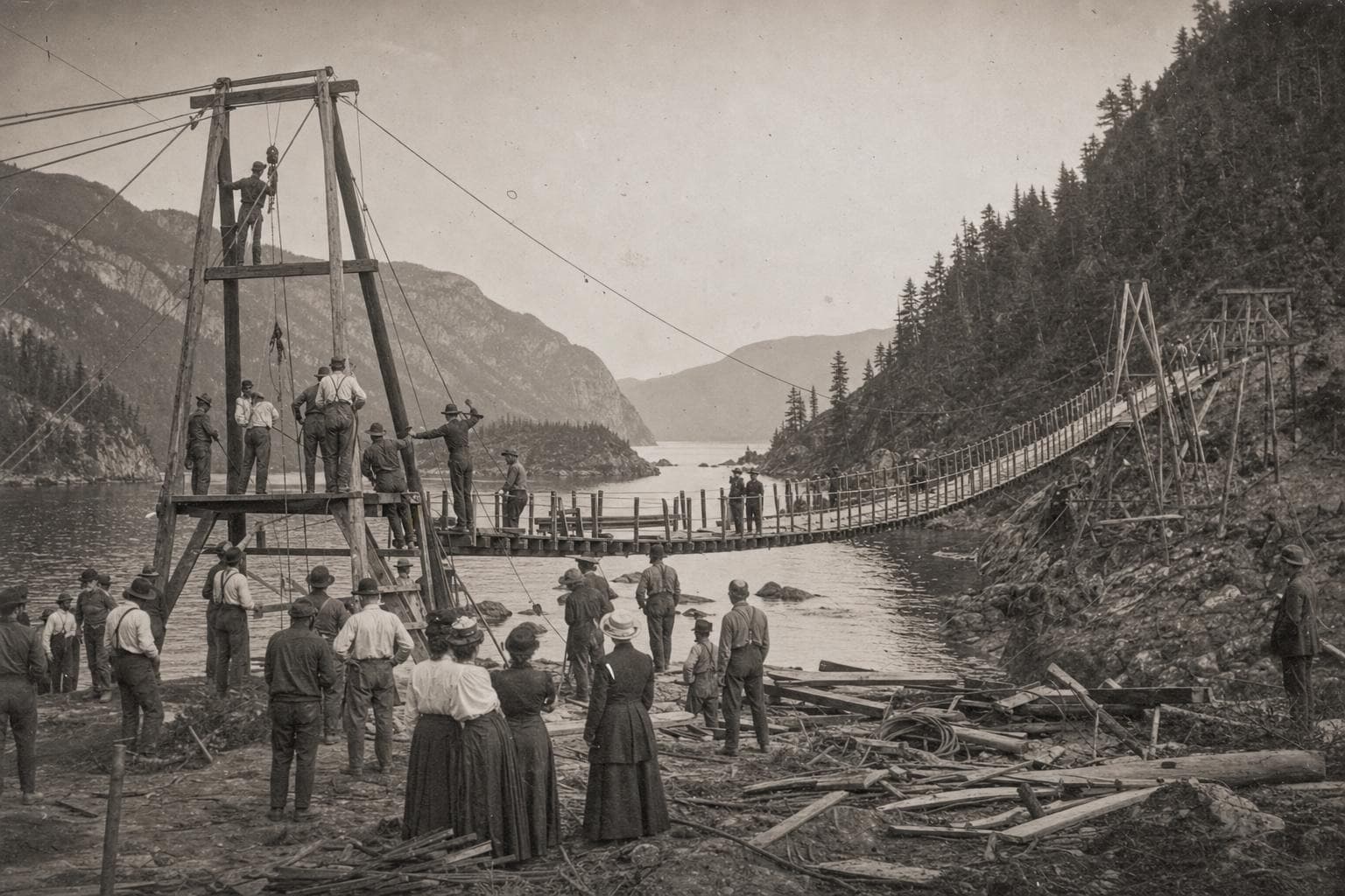 Raising the Old Mill Footbridge across The Narrows