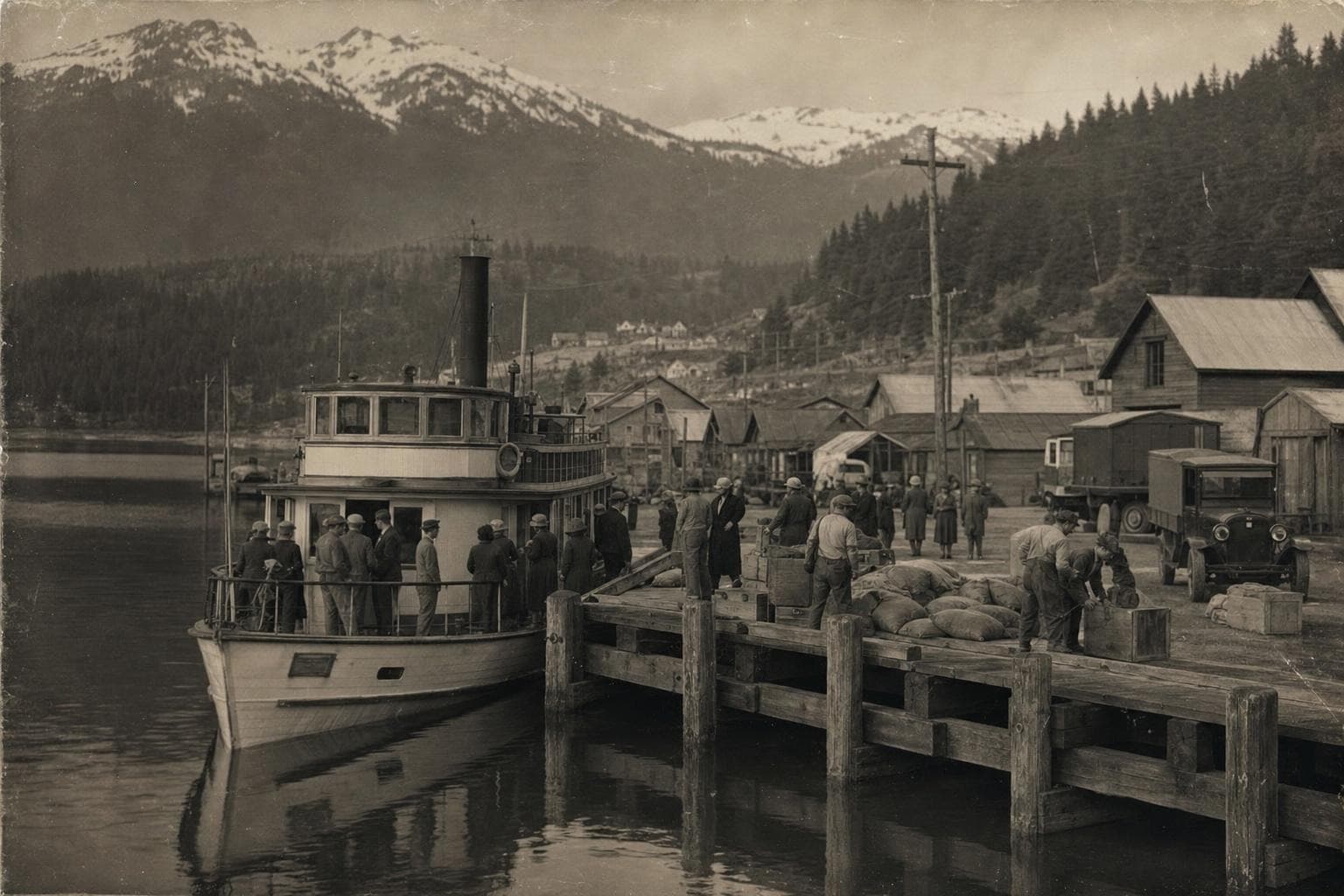 A lake steamer at the Silvermere wharf