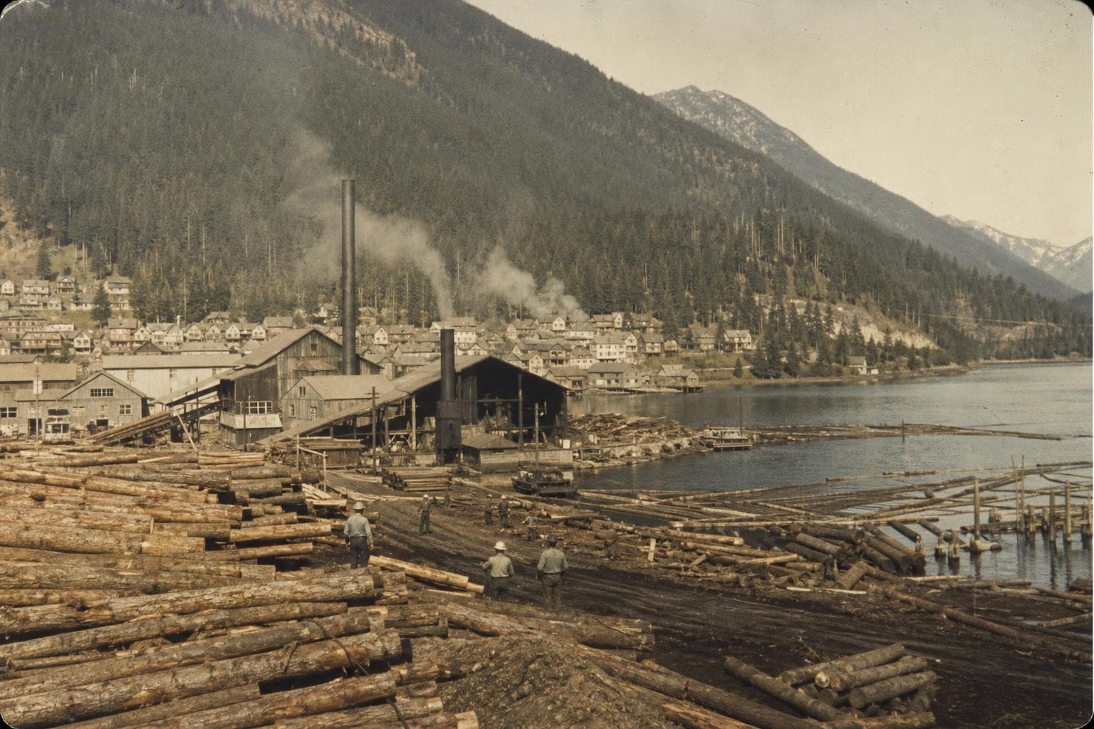 The Highwater Lumber sawmill in its working years